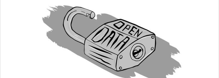 geopend slot met tekst open data erop