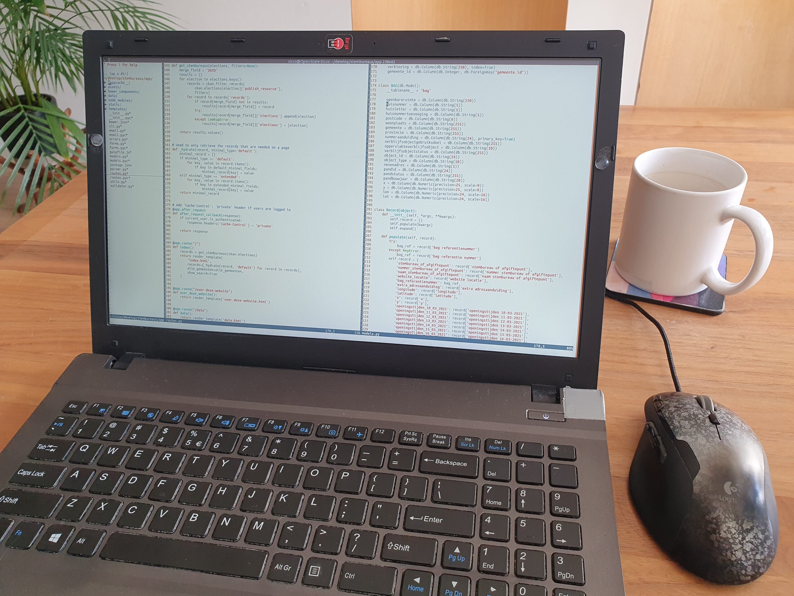 laptop met code
