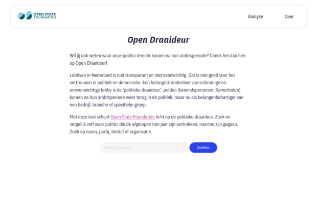 Screenshot van OpenDraaideur.nl