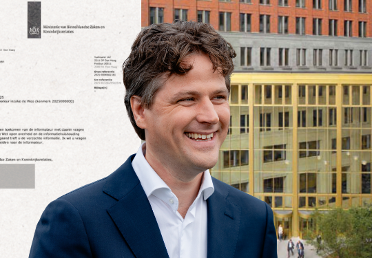 Afbeelding met BZK brief aan de formateur, Henri Bontenbal en Chat-gpt gegenereerde afbeelding van Binnenlandse Zaken.