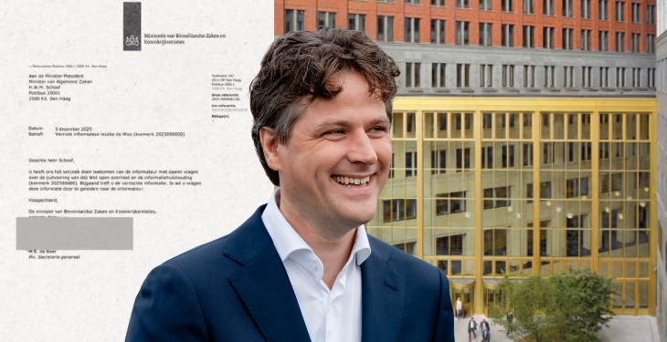 Afbeelding met BZK brief aan de formateur, Henri Bontenbal en Chat-gpt gegenereerde afbeelding van Binnenlandse Zaken.