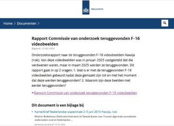 Screenshot pagina rapport