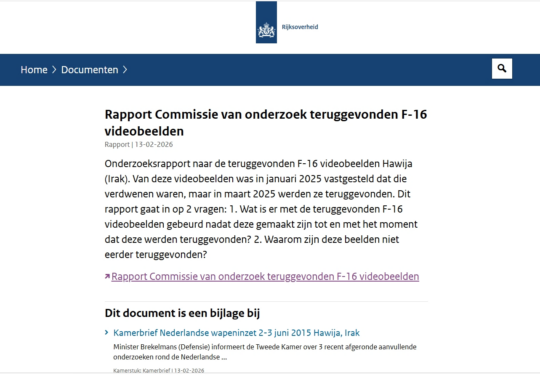 Screenshot pagina rapport